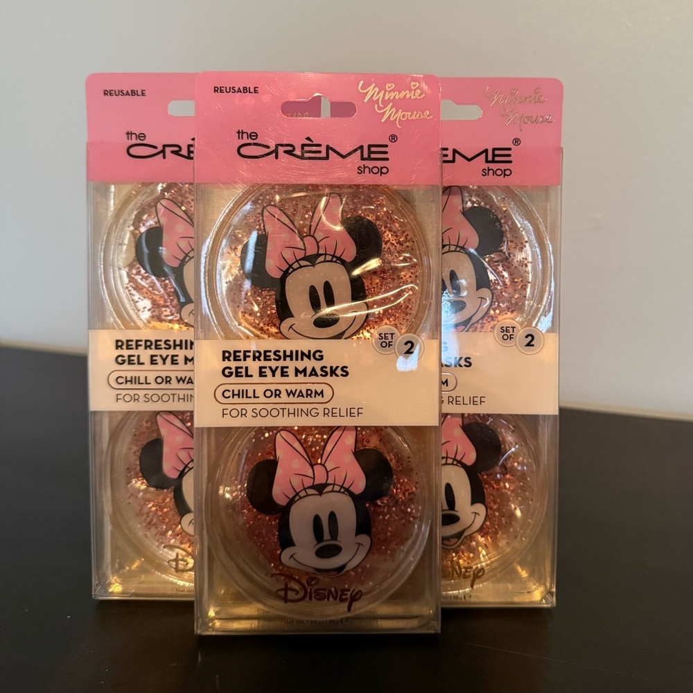 The Crème Shop x Disney Minnie Mouse: Gel Eye Masks, Cool or Warm, Set of 3, NEW